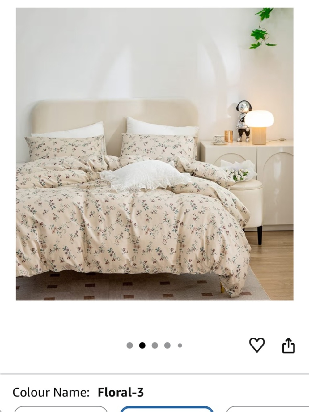Floral-3 Beige Floral Duvet Cover Set
